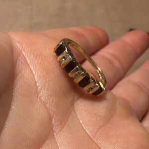 Elegant Black,Gold and diamond ring